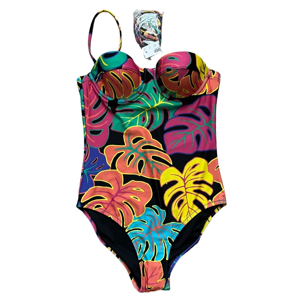 J. Crew One Piece Swimsuit Tropical Print Size Small
